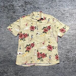 Vintage Campia Moda Hawaiian Shirt Button Down Mens Medium Tropical Aloha Rayon